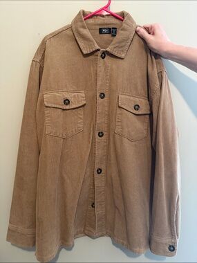 RDI Men's Corduroy Shirt Jacket in Camel Brown